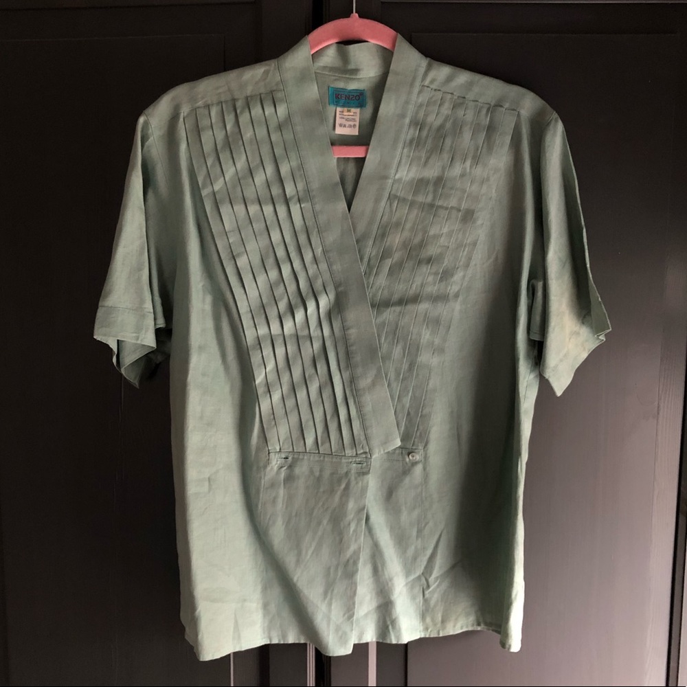 Kenzo Paris Vintage Linen Kimono Style Top